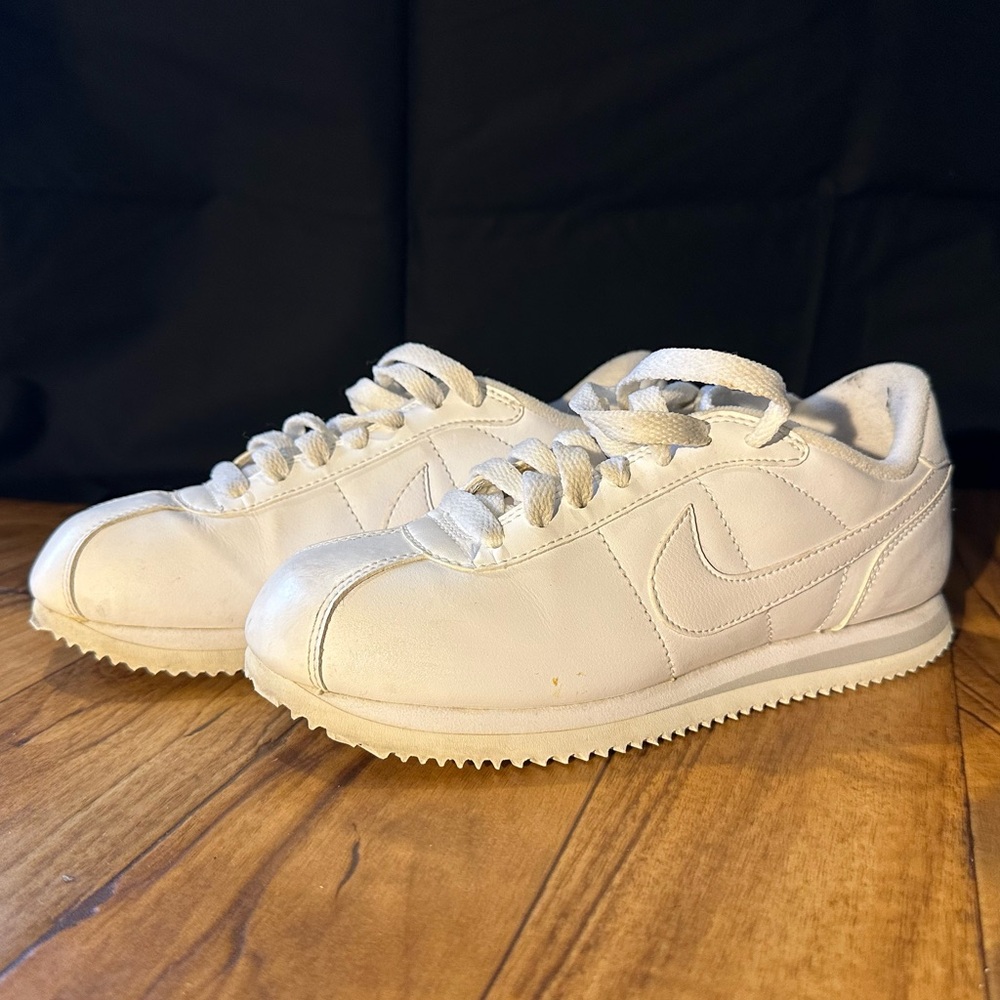 White Nike leather Cortez